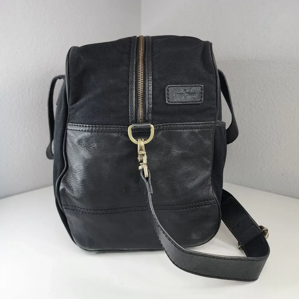 RARE Jordan Brand x Cole Haan Black Leather Canvas Collab Weekender Duffle Bag